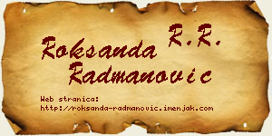 Roksanda Radmanović vizit kartica